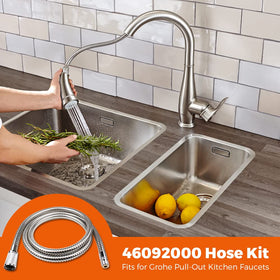 Installation view of Grandiance hose kit simplifying sink upgrades