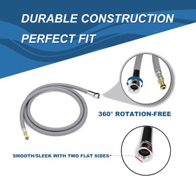 Grandiance hose with brass end fittings enables 360-degree rotation during installation