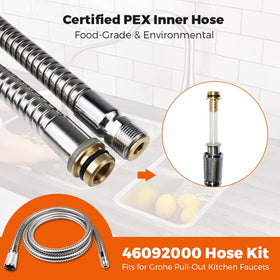 Stainless-steel braided outer layer enhances daily kitchen durability