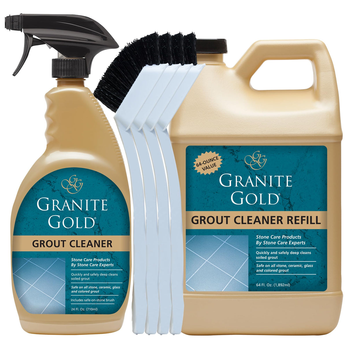 Granite Gold Grout Cleaner bottle front showing spray-ready formula for safe cleaning