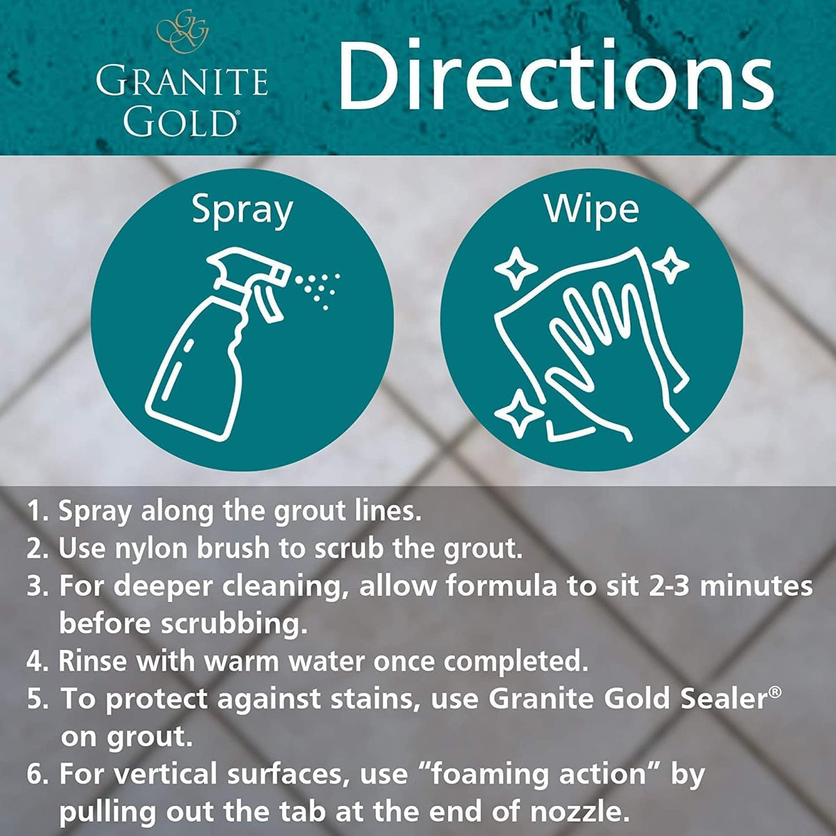 Granite Gold Grout Cleaner used on kitchen countertops and grout lines