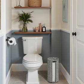 GRANNY SAYS modern gray design fits most bathroom décors.