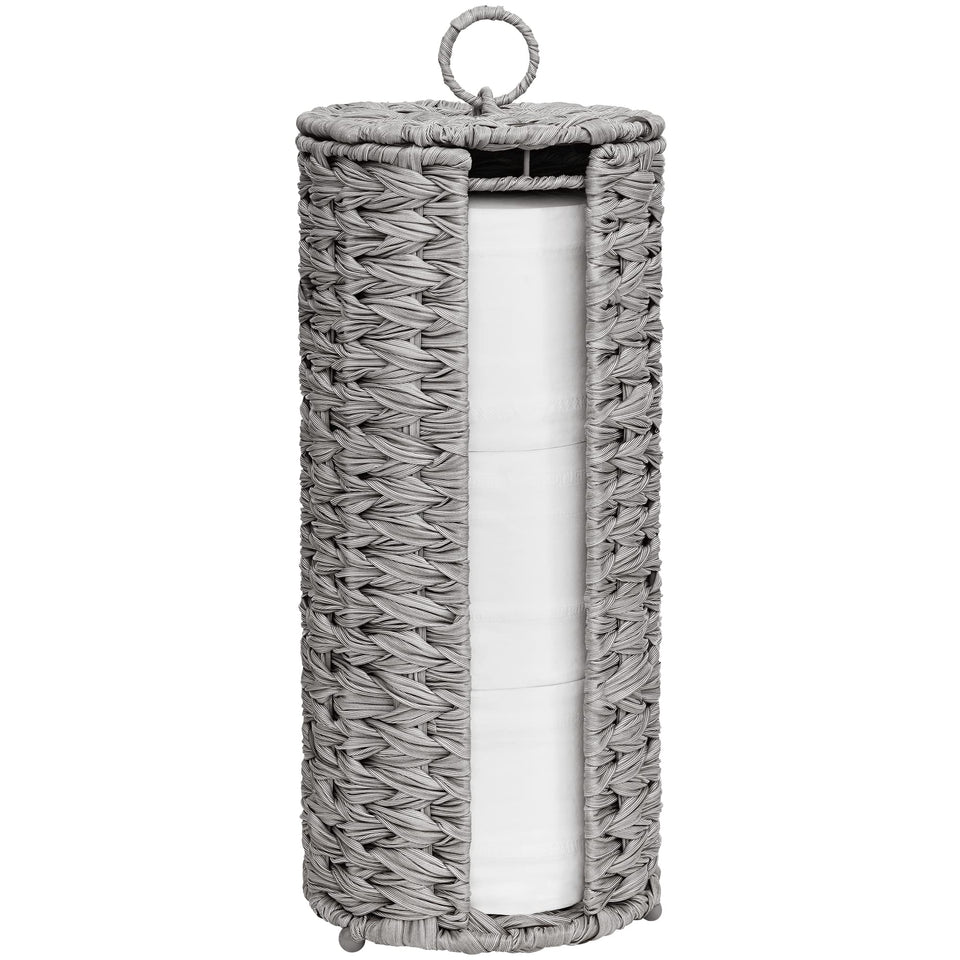 GRANNY SAYS toilet paper storage with lid keeps rolls tidy and accessible.