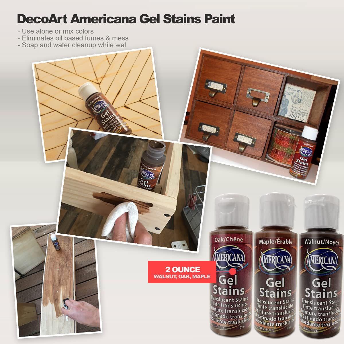GRAS Art Bundles Americana Gel Stain mixed shades option for custom tones