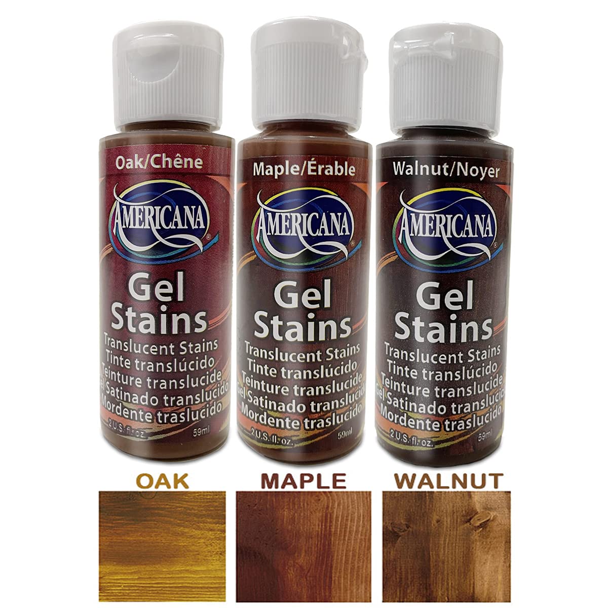 GRAS Art Bundles Americana Gel Stain Oak 2oz bottle enhances grain depth
