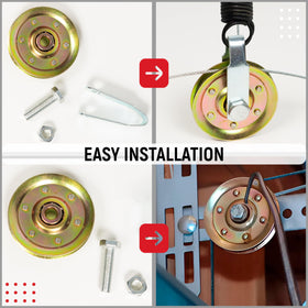 Granatan pulley kit with hardware pack for easy installation.