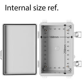 Gratury enclosure features stainless steel latches for watertight protection