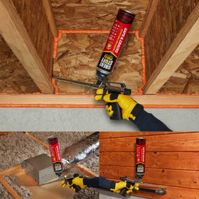 Great Stuff Pro fast-setting foam is trim-ready in about an hour.