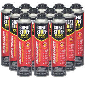 Great Stuff Pro gaps-cracks foam gun seals gaps up to 3 inches.