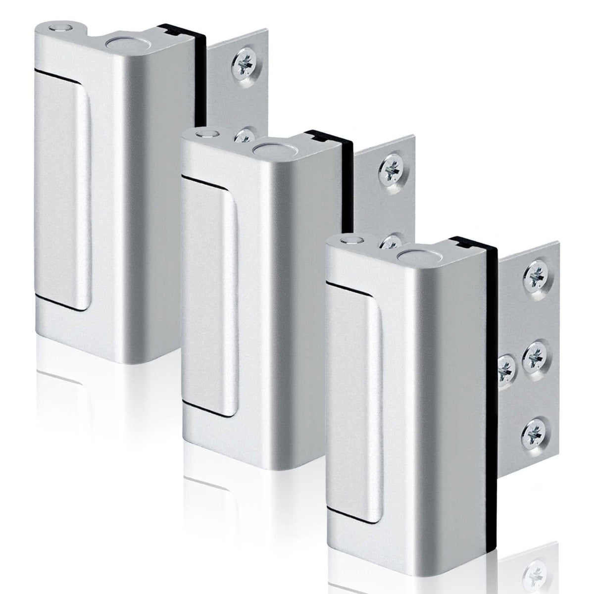 GreaTalent 3Pack door reinforcement lock in silver secures entry and deters tampering.