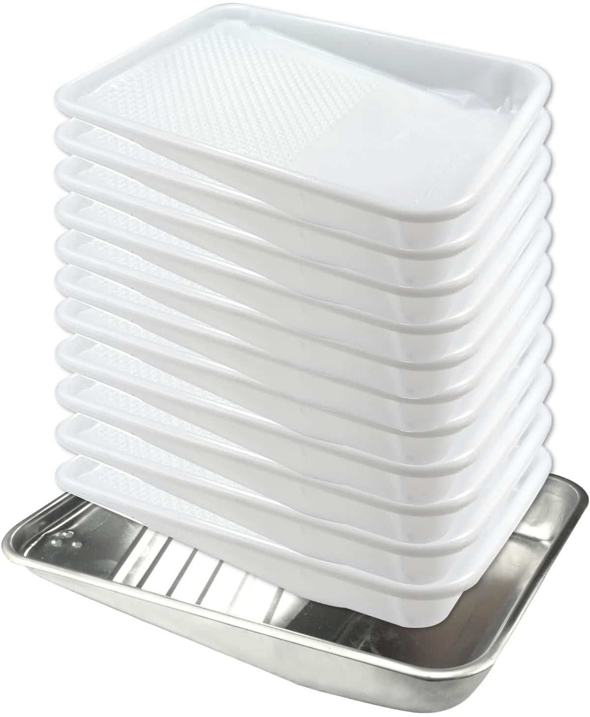 Greatandrew 11-pack plastic paint tray with liners for mess-free painting
