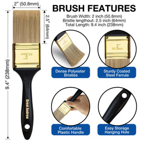 Greatandrew 2-inch flat brush used on fences for even paint