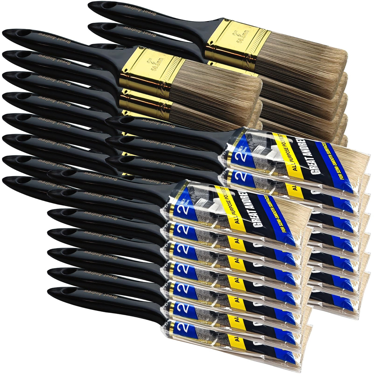 Greatandrew 2-inch flat brush on walls for smooth coverage
