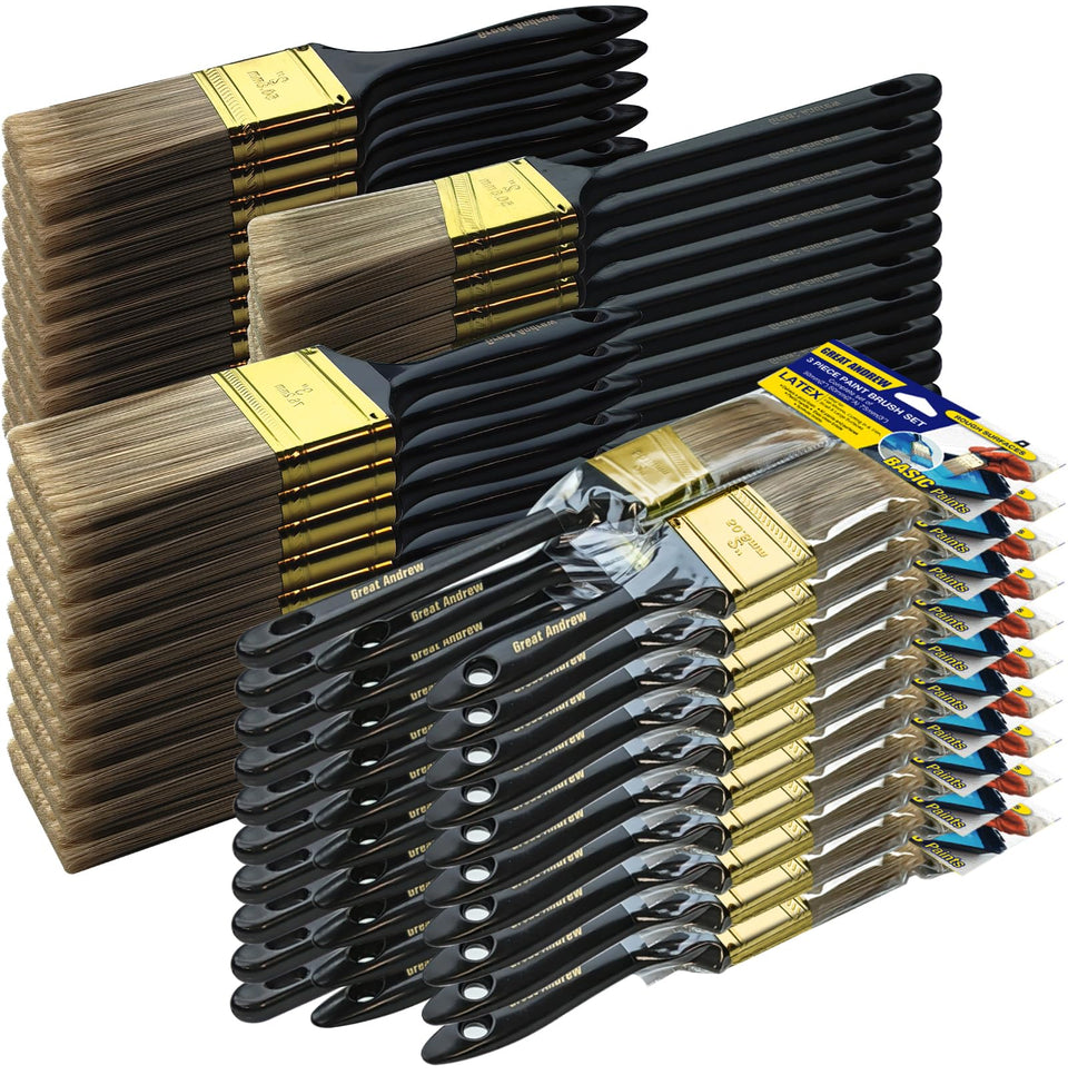 Greatandrew 3-inch flat brush for smooth wall coverage and faster painting.