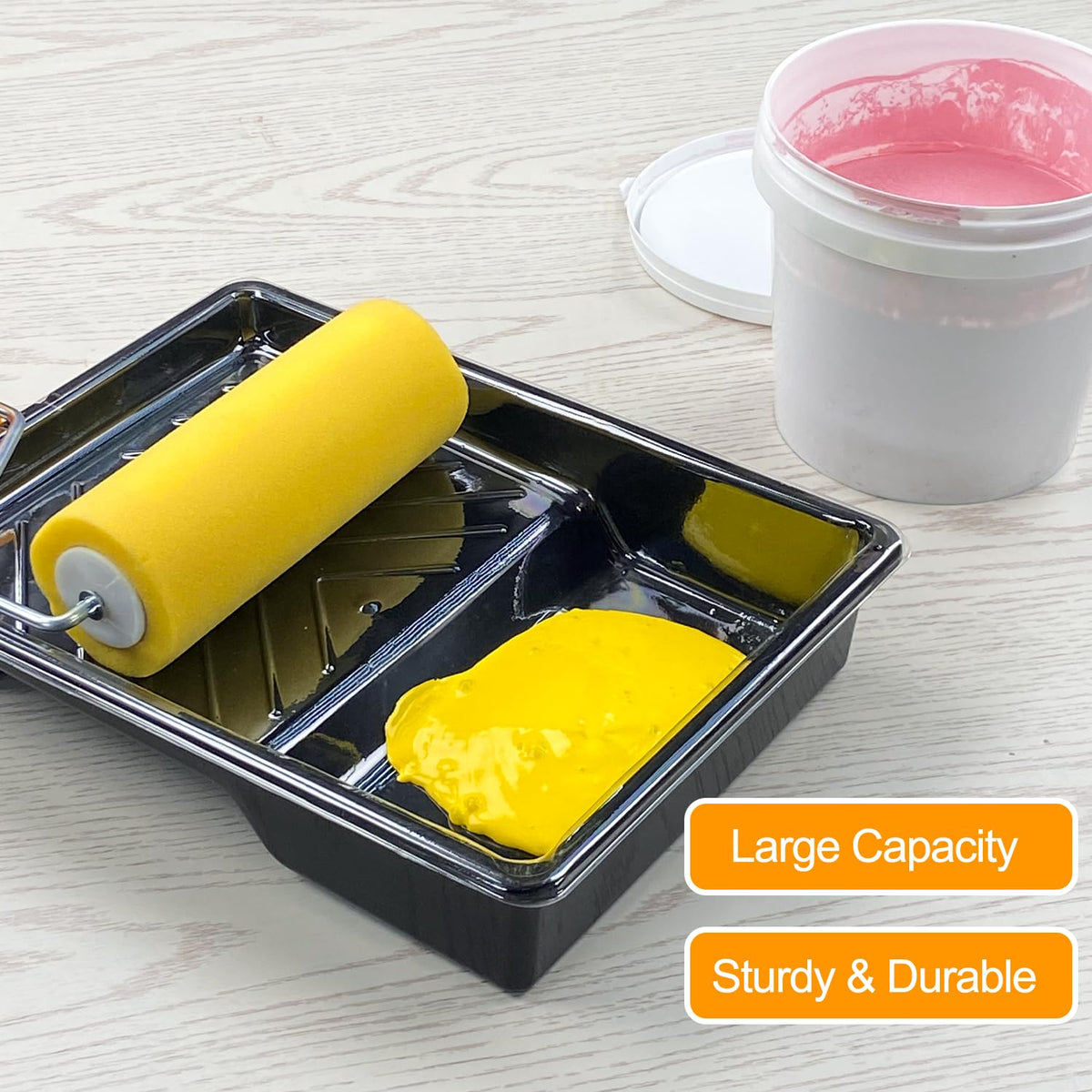 Greatandrew deep 2.6-inch tray emphasizes higher paint capacity for fewer refills