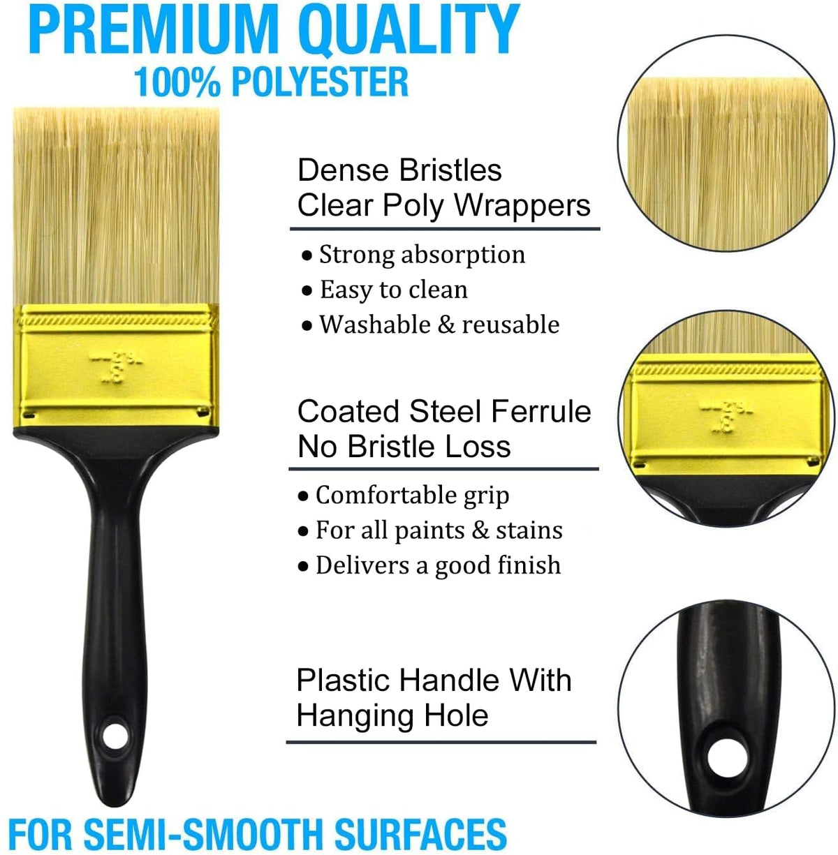Greatandrew 1.5-inch angled brush for controlled corner work