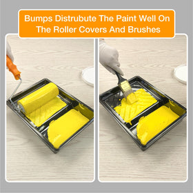 Greatandrew textured liner shown reducing drips by filtering excess paint