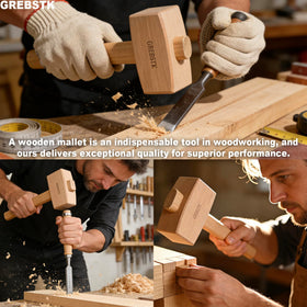 GREBSTK Beech Wood Mallet used to drive chisels and carpentry work