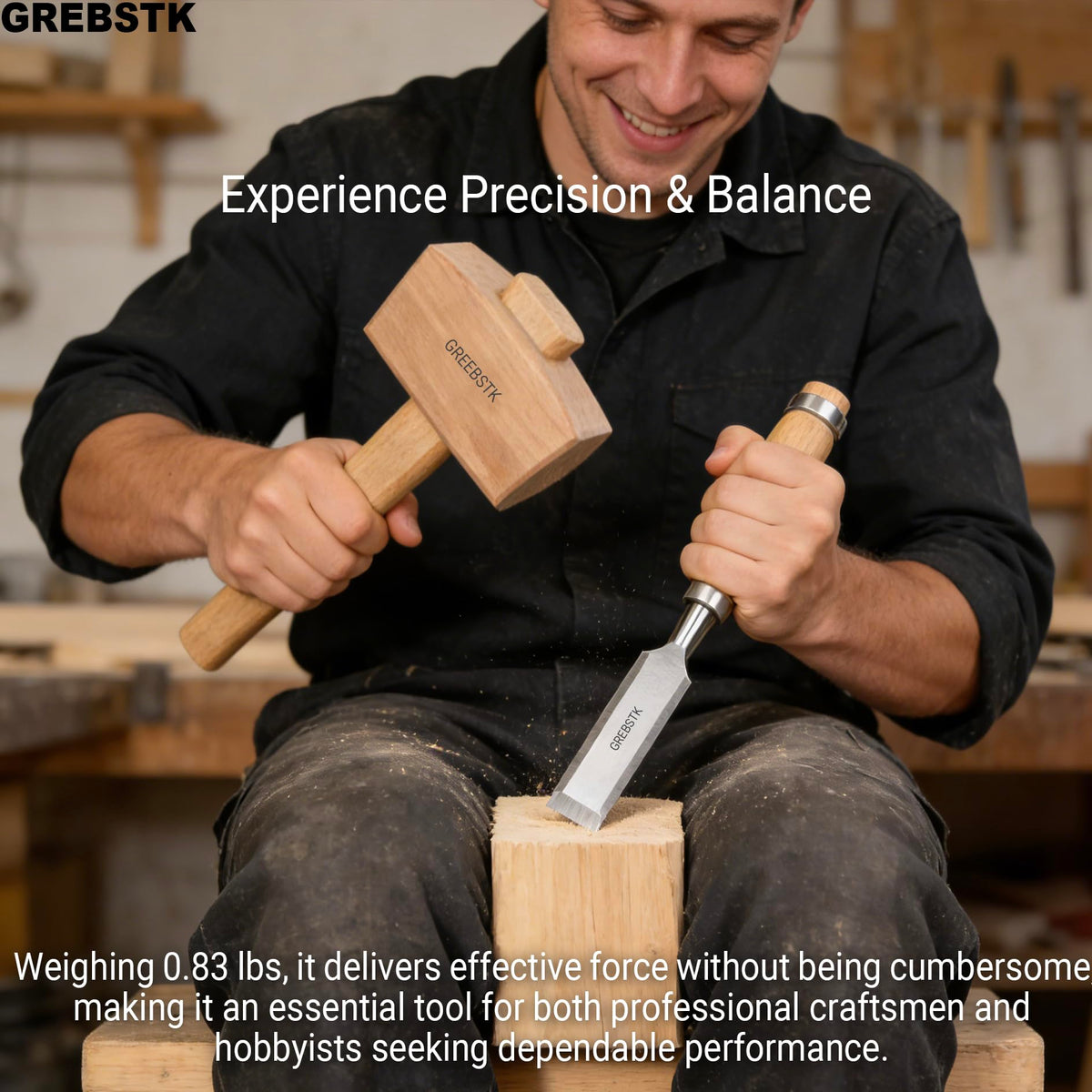 GREBSTK Beech Wood Mallet ideal for DIY projects and home workshops