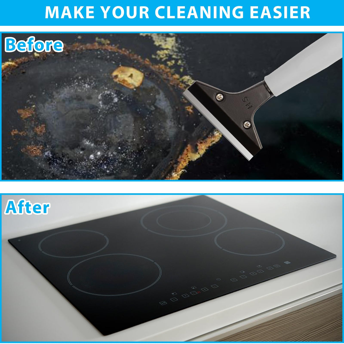 Greeily floor scraper with ergonomic non-slip grip