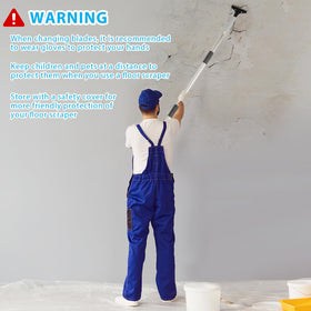 Greeily floor scraper with safety cap for safe storage