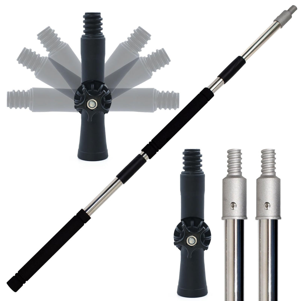 Greeily paint roller extension pole extended for versatile reach from the ground