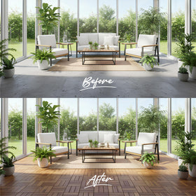 GREEN ALLUVIUM crossed pattern adds visual interest to outdoor spaces.