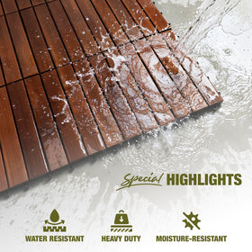 Green Alluvium deep-oil finish preserves rich Golden Teak tone outdoors.