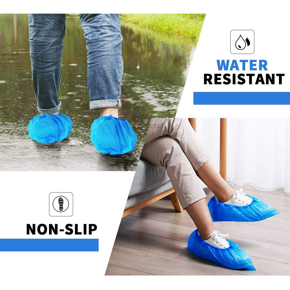 Green Convenience elastic-band shoe covers fit most footwear securely.