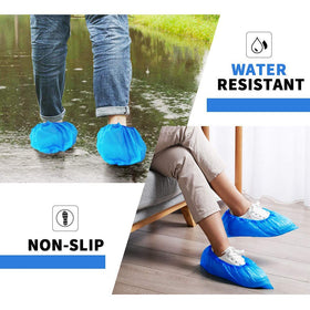 Green Convenience elastic-band shoe covers fit most footwear securely.