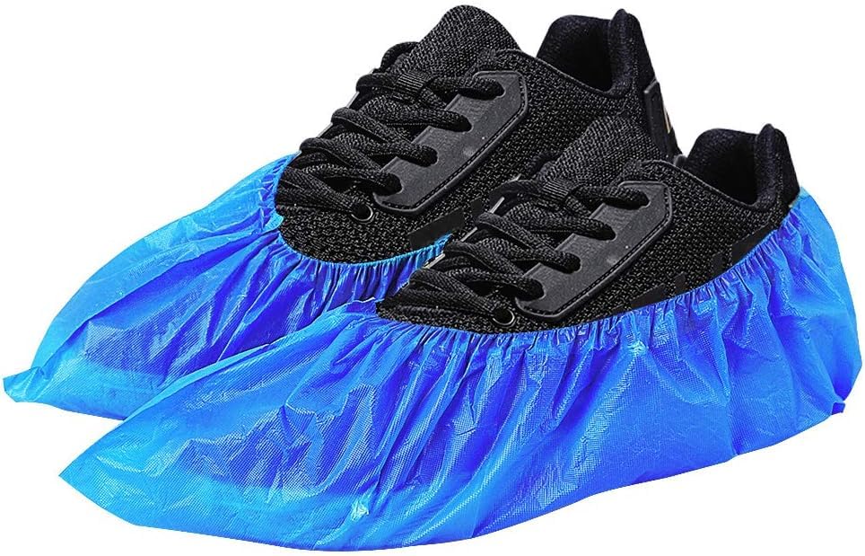 Green Convenience non-slip shoe covers with textured surface improve grip.