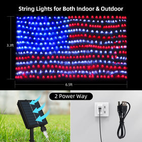 Green Convenience flag lights with remote control for easy mode changes