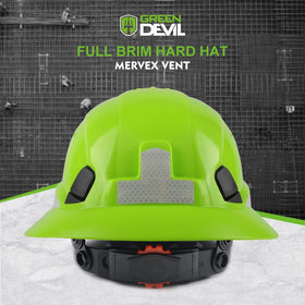 Green Devil chin strap with chin cup for stable wear on busy sites