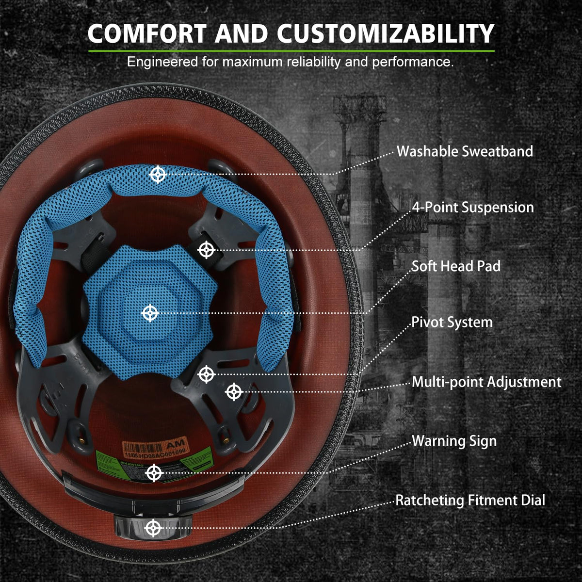 GREEN DEVIL interior suspension showing four-point system and cushioned comfort