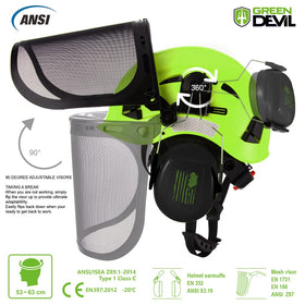 GREEN DEVIL forestry helmet ear muffs – 25 dB NRR for quieter operation.
