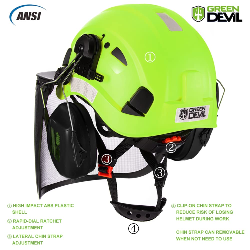 GREEN DEVIL forestry helmet suspension – 6-point system for secure, comfortable fit.