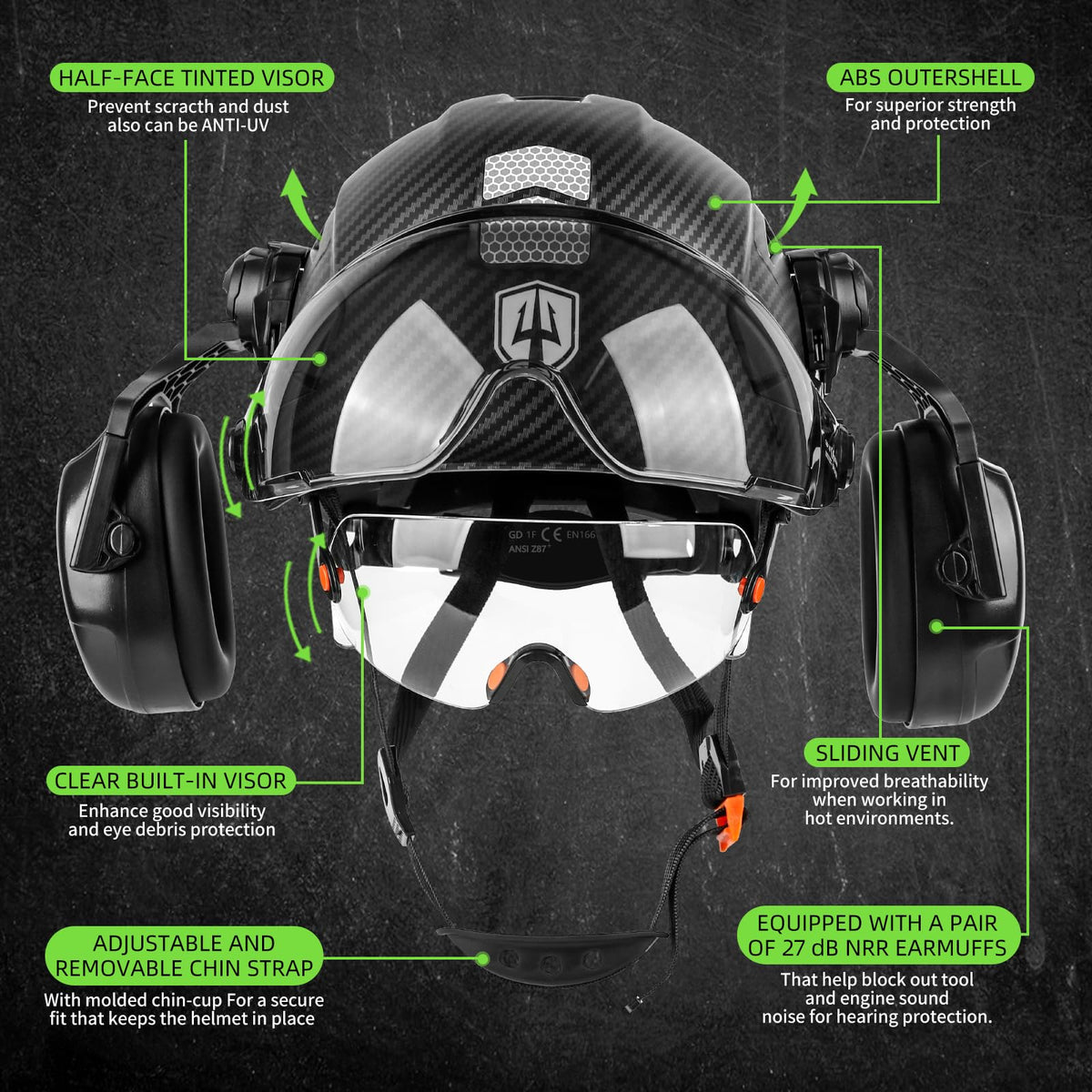 GREEN DEVIL adjustable suspension ensures comfort through long shifts