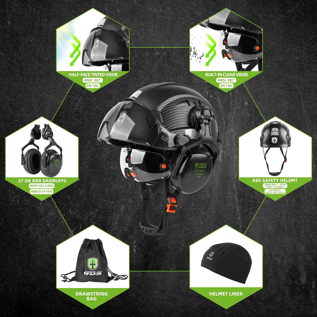GREEN DEVIL secure chinstrap for stability during movement