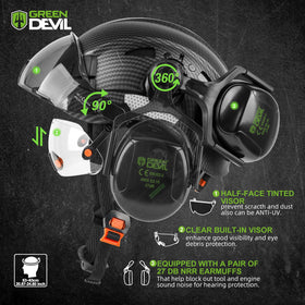 GREEN DEVIL eye protection visor guards against debris and sun glare