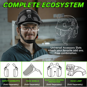 Green Devil hard hat ventilation slots provide cooling in hot conditions
