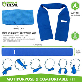 Green Devil safety helmet showing molded chin cup for secure fit