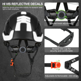 GREEN DEVIL safety helmet rapid-dial adjustment for quick, glove-friendly fitting.