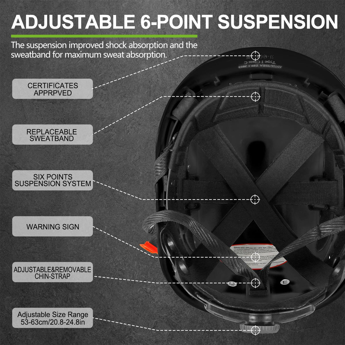 GREEN DEVIL safety helmet vented design enabling airflow for warmer workdays.