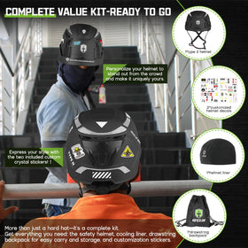 GREEN DEVIL Type 2 hard hat with crystal stickers for personalization