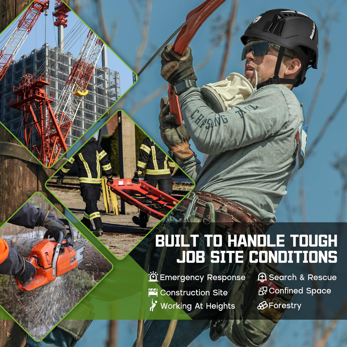 GREEN DEVIL Type 2 hard hat on site showing professional design and comfort