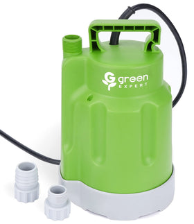 Green Expert 1/4HP sump pump ready for fast water removal.