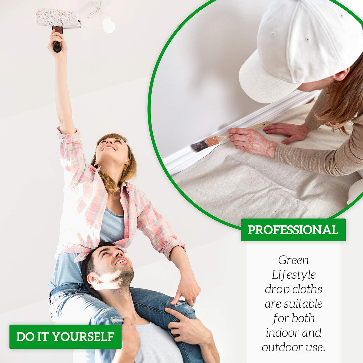 GREEN LIFESTYLE multipurpose coverage suitable for indoors and outdoors.