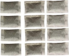 Green Piece filter sachet front view showing compact coconut shell carbon for odor reduction
