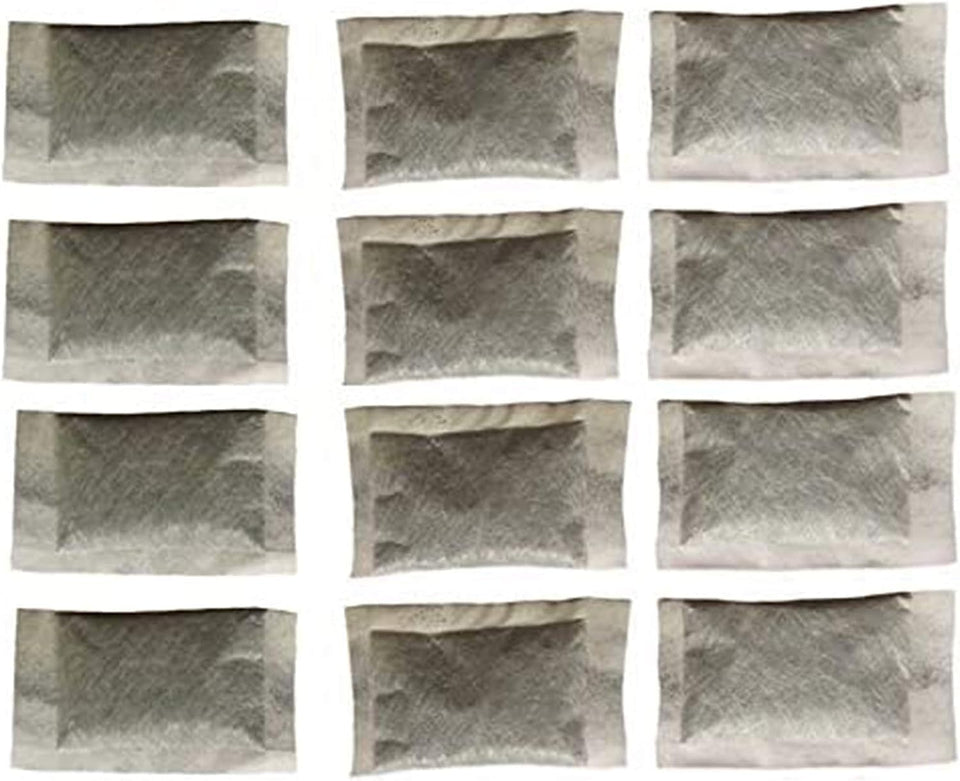 Green Piece filter sachet front view showing compact coconut shell carbon for odor reduction