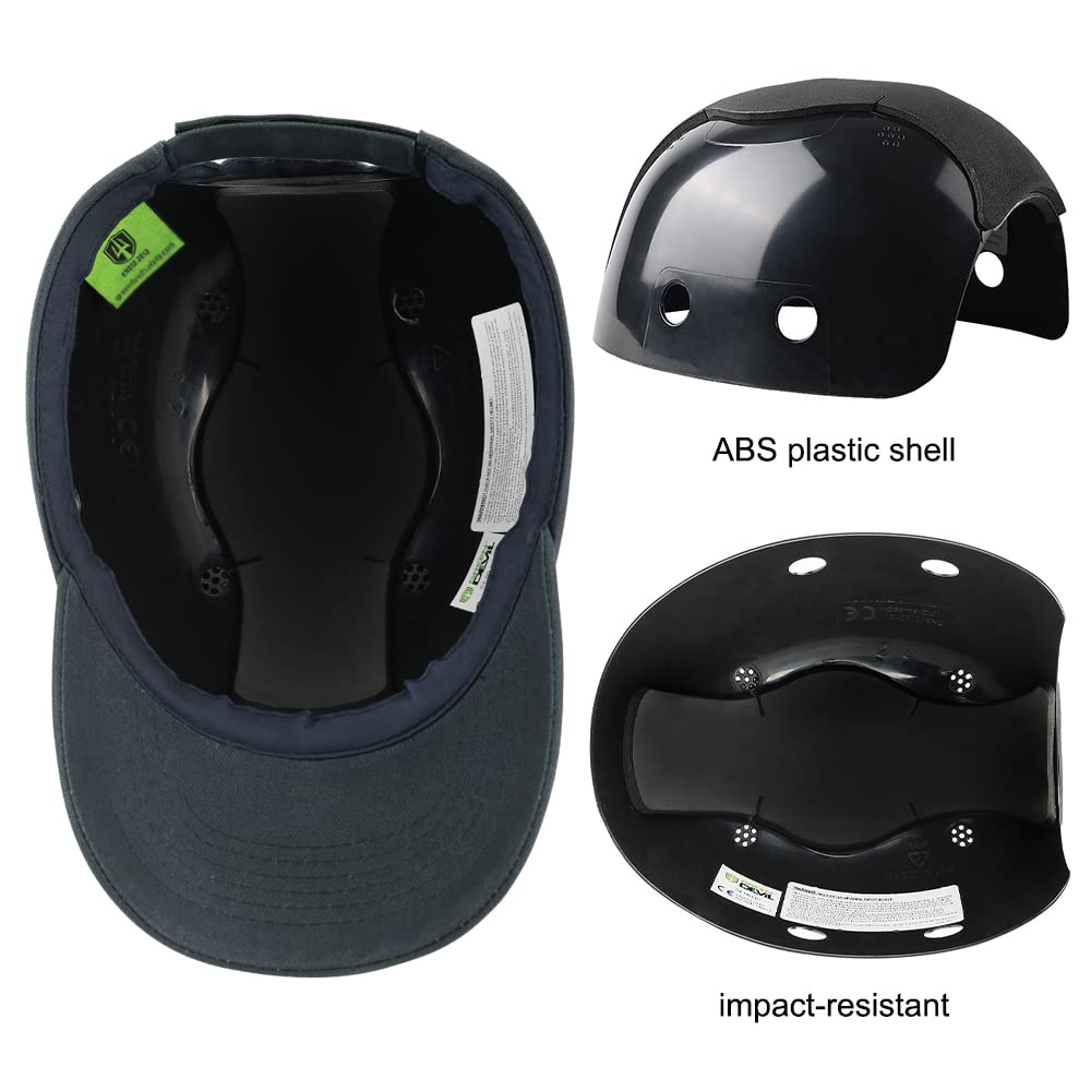 GREEN DEVIL bump cap side view navy offers comfortable fit for long shifts.